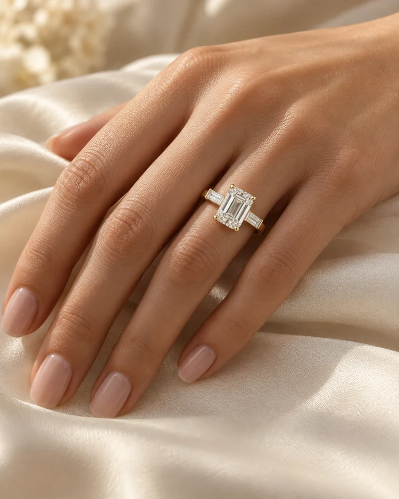 Rings styled on a model